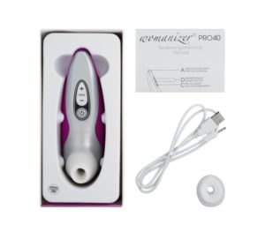 The Womanizer Pro40 2 x Silicone Heads USB Rechargeable