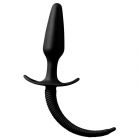 Shove Up - 4 Inch Black Silicone Butt Plug with Ribbed Tail