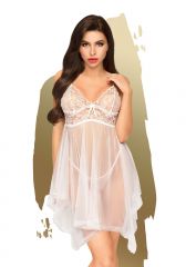 Penthouse Naughty Doll Babydoll with G-String White Front