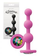 Glams Ripple Anal Beads with Rainbow Gem