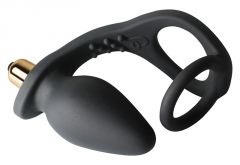 Rocks Off - RO-ZEN Cock Ring with Anal Plug (Black)