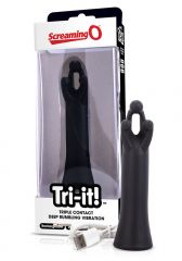 Tri-It Charged Clitoral Vibe Black with Packaging